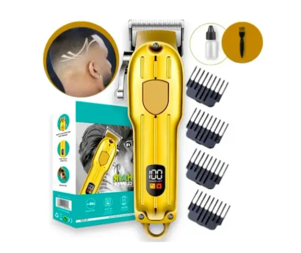 Máquina De Cortar Cabelo Turbo Profissional Com Visor Lcd
