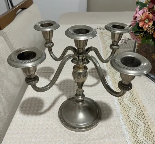 Candelabro Vintage em Prata 90 
