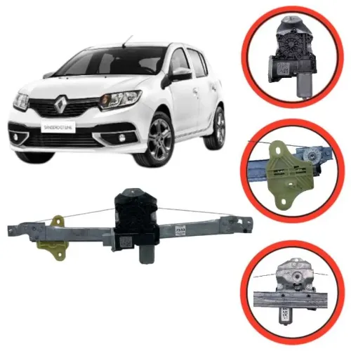Motor Maquina Vidro dianterio direito Renault Sandero 2014 A 2020 128001501   ETQ7533