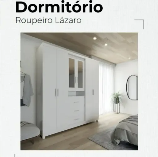 Guarda Roupa Lazado Com Espelho 100% MDF - Em Oferta