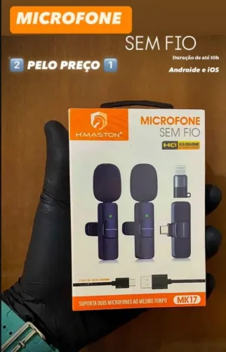 Microfone Sem Fio H'MASTON MK17 - 2 Microfones pelo preço de 1