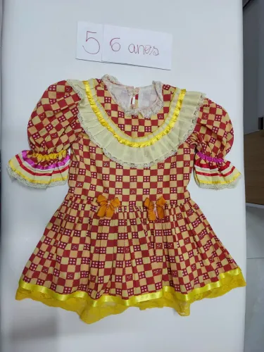 Vestido junino xadrez infantil 5 anos