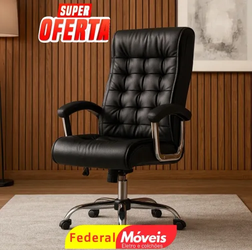 Cadeira Giratória Presidente Luxo - Praticidade, durabilidade e estilo!