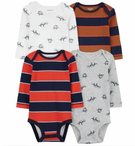 kit 4 bodies manga longa tamanho 6 meses importados (novos)