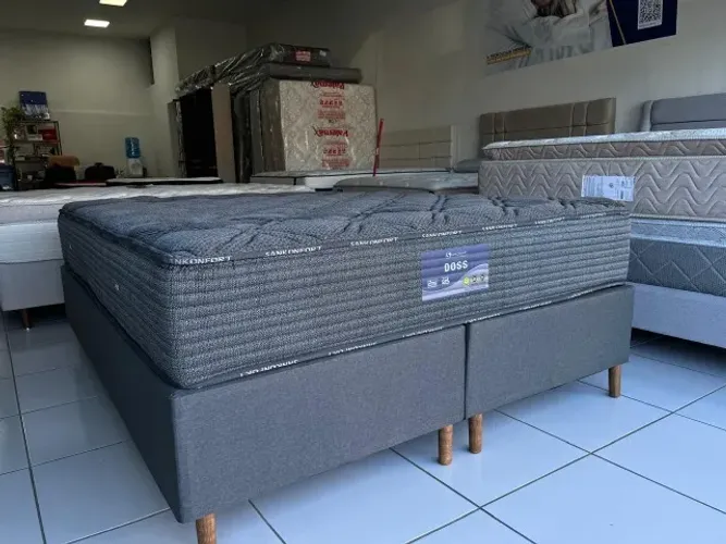 Cama Box King Size Sankonfort Molas Ensacadas D50 +Firme Peça Nova!
