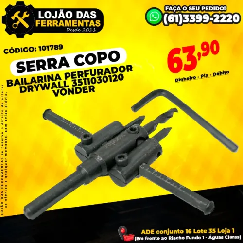 Serra Copo Bailarina Perfurador Drywall 3511030120 Vonder