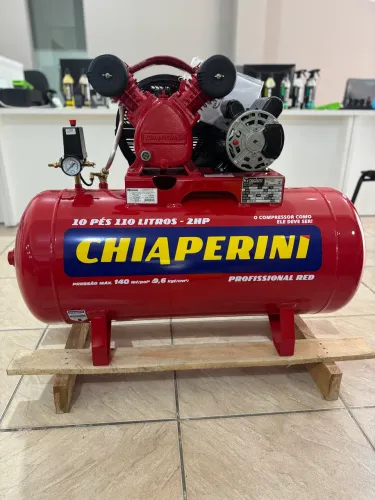 Compressor Chiaperini de 110L Profissional 140 psi 2Hp Mono - Novo/Loja
