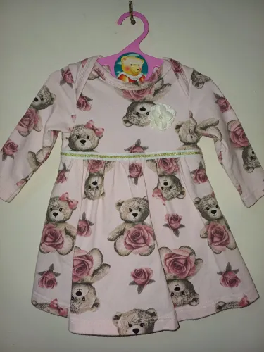Vestido Bebê Milon Ursinhos com Rosas