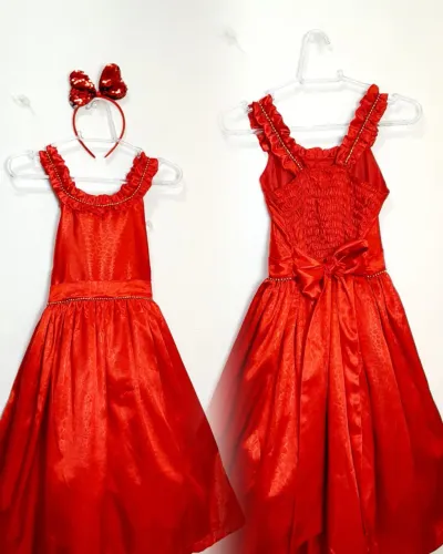 Vestido Festa Natal Infantil Tam.8
