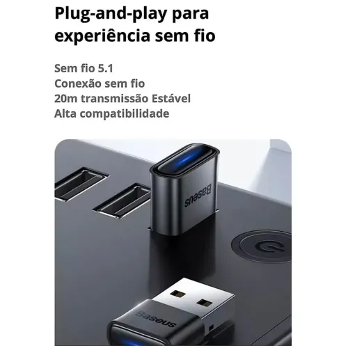 Bluetooth Baseus 5.1 USB Para Computador Pc Windows Notebook Plug e play