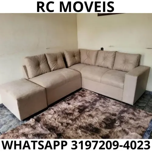 Sofá Sandero de Canto com Puff - Espuma D33 e Estrutura Reforçada