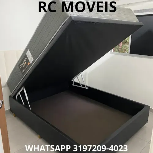Cama Box Baú Casal Inteiriço 1.38x1.88 - Baú Blindado e Alta Durabilidade