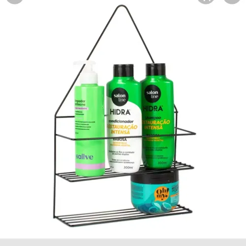 Porta Shampoo Banheiro Sabonete Pendurar Registro Fácil Duplo Dois andares Aramado
