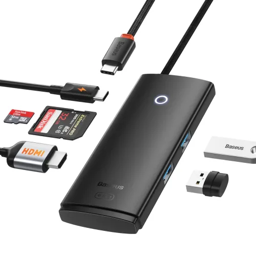 Hub Type-c Usb-c C/ 3 HDMI + Sd + Usb 3.0 Baseus Mac Pro Air