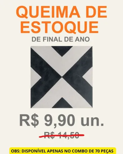 LADRILHO HIDRÁULICO X 8,NA OFERTA, SE LEVAR  AS 70 PEÇAS QUE TEM NO ESTOQUE CADA UM R$9,90