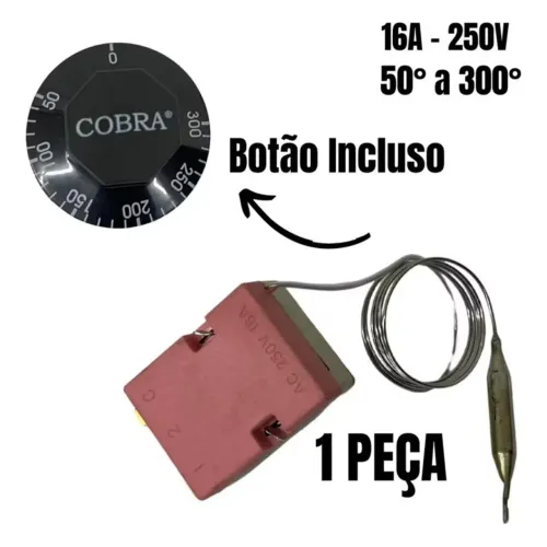 Termostato para Forno 16A 250V 50° a 300°