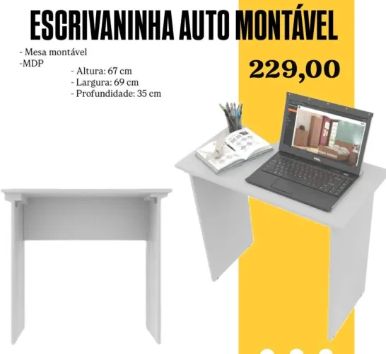 Escrivaninha Auto Montável - ENTREGA HOJE !!!