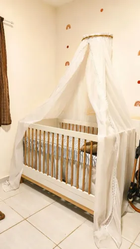 Berço americano 3em1 MDF + mosquiteiro dossel