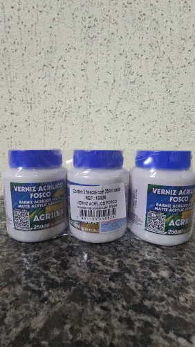 Kit com 3 Vernizes Acrílicos Foscos Acrilex 250 ml - Novos Lacrados