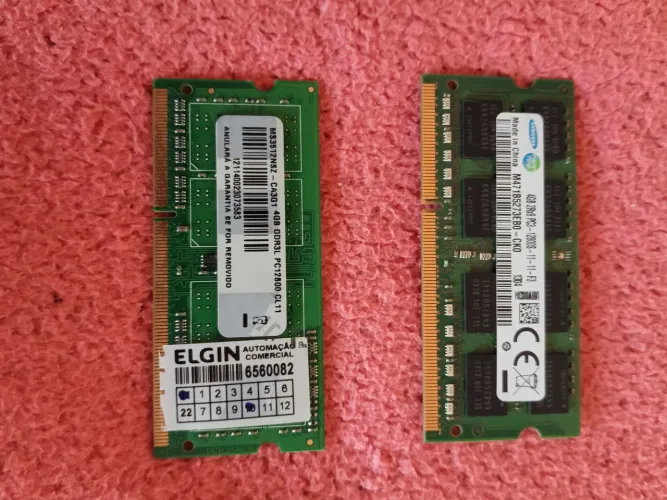 2 memórias ram 4gb (total 8gb) ddr3 para Notebook