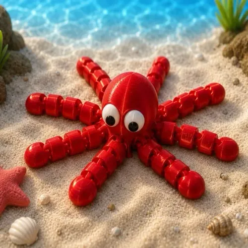 Polvo Articulado 3D - Fidget Toy Fofo