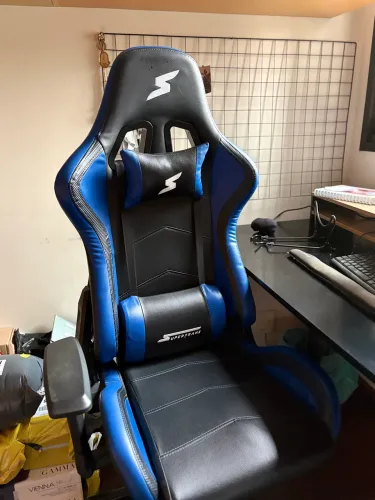 Cadeira SuperFrame Reclinável Preta e Azul