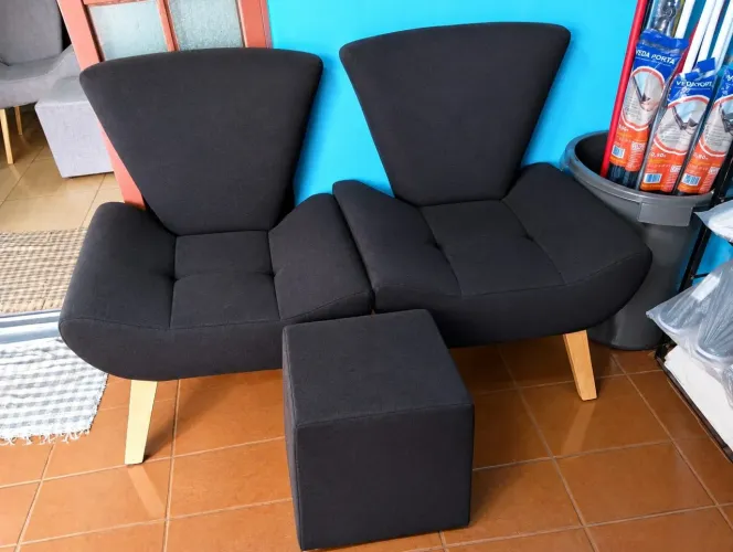 KIT POLTRONA SUEDE 3 PEÇAS