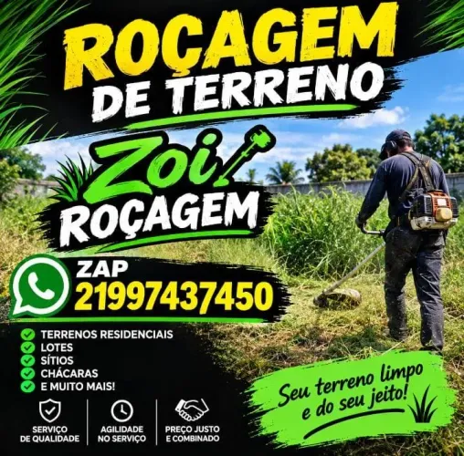 Roçagem de terreno e quintal