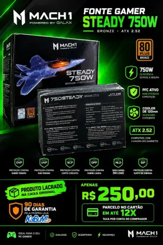 Fonte pc gamer Mach1 750w