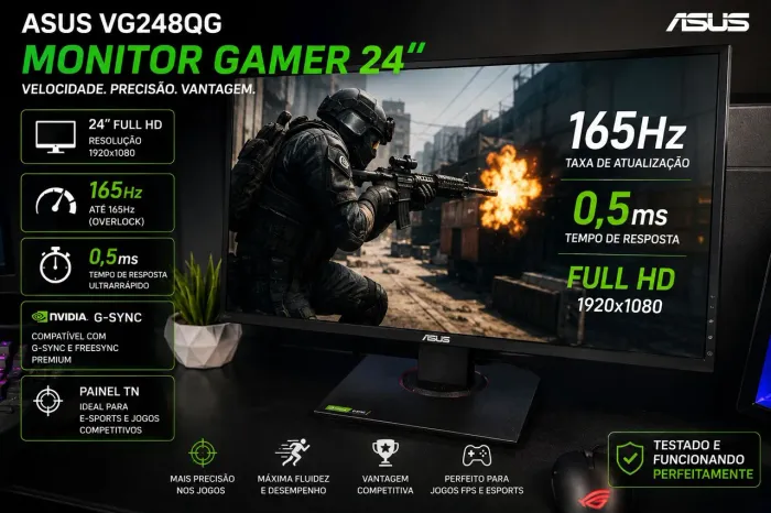 Monitor Gamer ASUS VG248QG 24" Full HD 165Hz