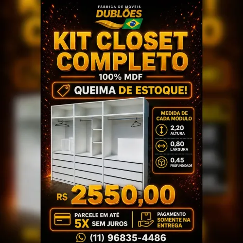 Kit closet completo promoção