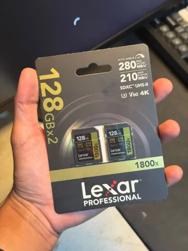 DOIS Cartões SD Lexar Professional 128GB V60 4K