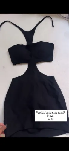 Vestido bengaline preto P