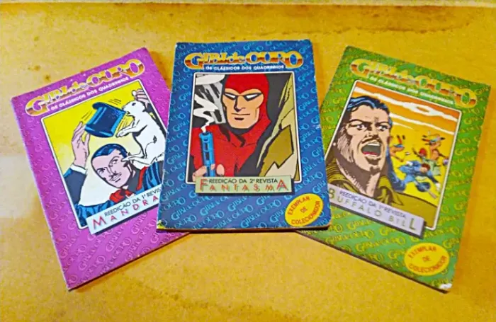 Hq Gibi De Ouro 3 Vol 1953 Fantasma Mandrake Búffalo Bill Os Clássicos Em Quadrinhos Rarid