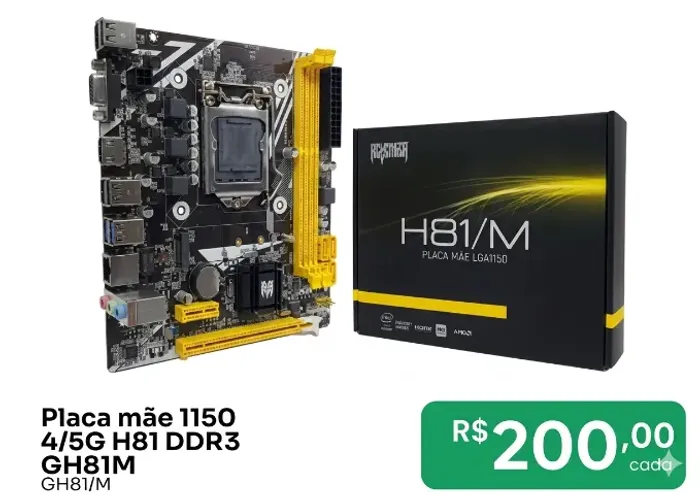 Placa-Mãe 1150 H81 DDR3 GH81M Intel 4ª e 5ª Geração - Frete Grátis