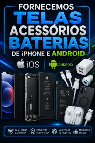 Fornecemos telas de celulares e baterias. iPhone e Android