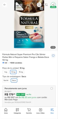 Ração super premium