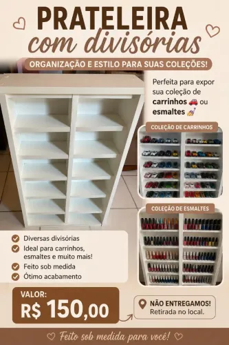 Prateleira com divisórias