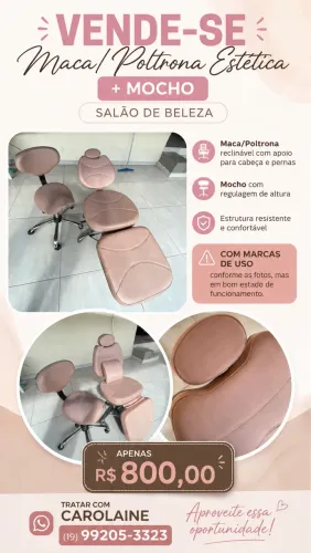 Maca / poltrona estética salão de beleza