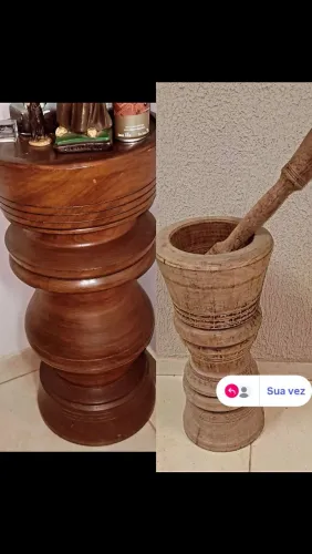 Pilão de madeira e Pilão de apoio