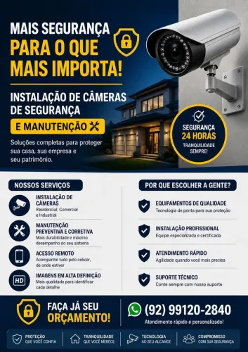 Instalação de câmeras de segurança