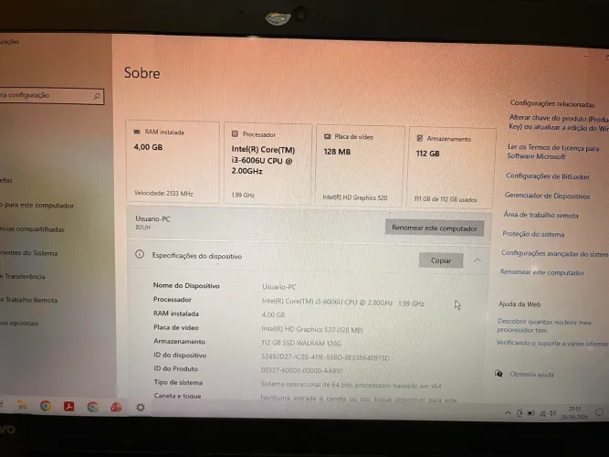 Notebook lenovo i3