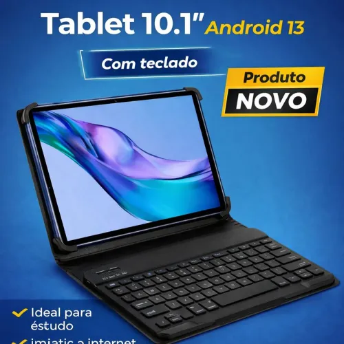 Tablet 10.1 Android 13 com Teclado Wi-Fi Bluetooth Novo