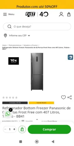 Geladeira Panasonic 407 litros nova