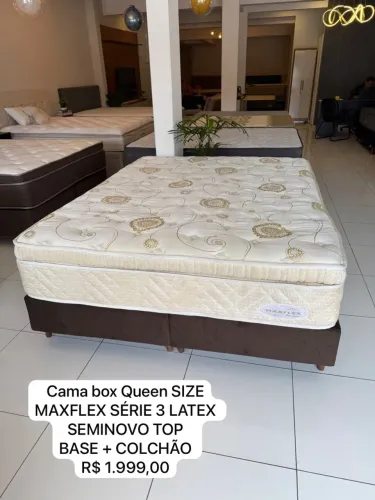 Cama Box Queen SIZE MAXFLEX SÉRIE 3 LÁTEX SEMINOVO - ENTREGO