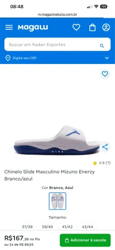Chinelo Mizuno Original da magalu 