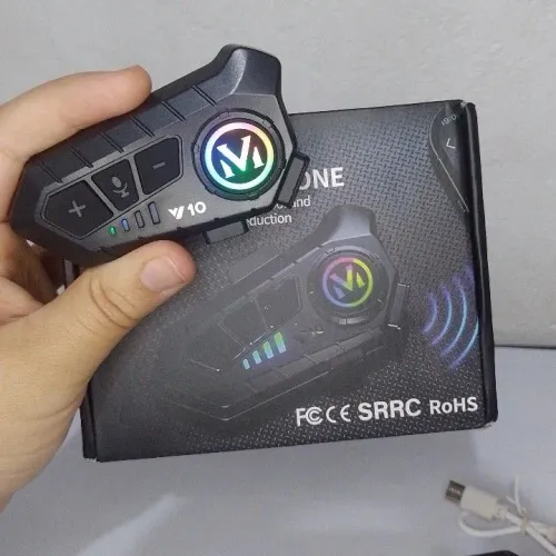 Intercomunicador De Capacete Bluetooth Universal Com Microfone