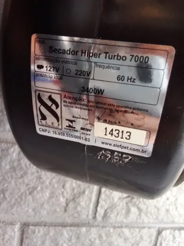 Secador Pet Profissional 3 Temperatura PET Hiper Turbo 7000!