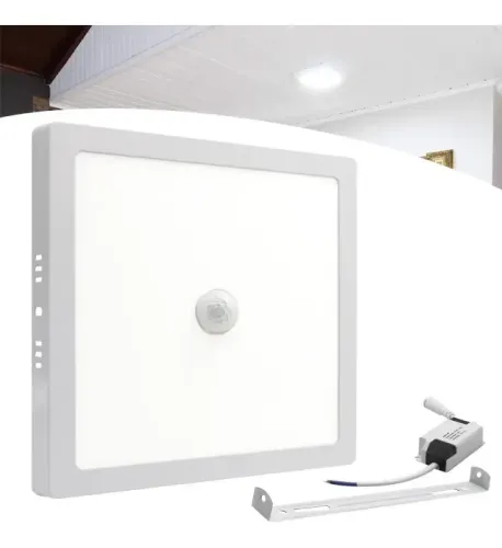 PAINEL LED C/SENSOR PRESENÇA 18W 22X22 QD 6000K