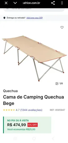 Cama de Camping Quechua Bege